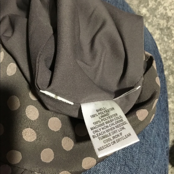 Ann Taylor Loft Brown Taupe Polka-Dot Pleated Skirt Size 8 - Picture 4 of 6